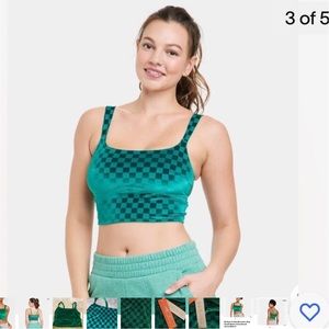 Colsie green velvet bralette lounge size small new